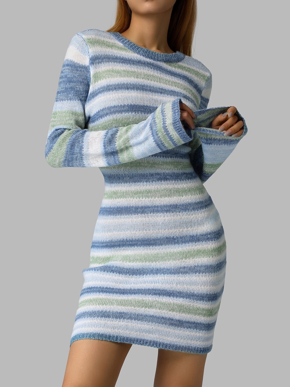 Stripped Knit Beach Dress